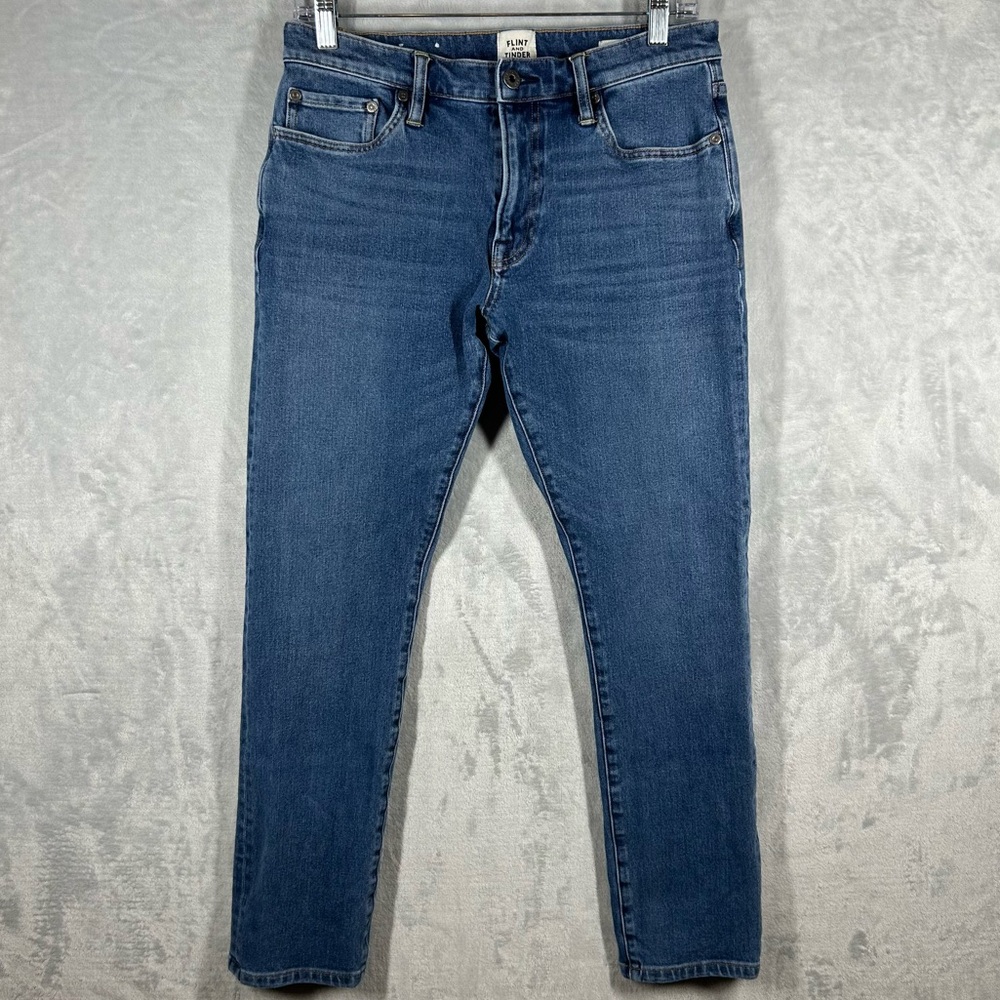 Flint And Tinder Jeans Mens 30x30 (Actual 30x28) Blue Denim Slim Fit USA Stretch